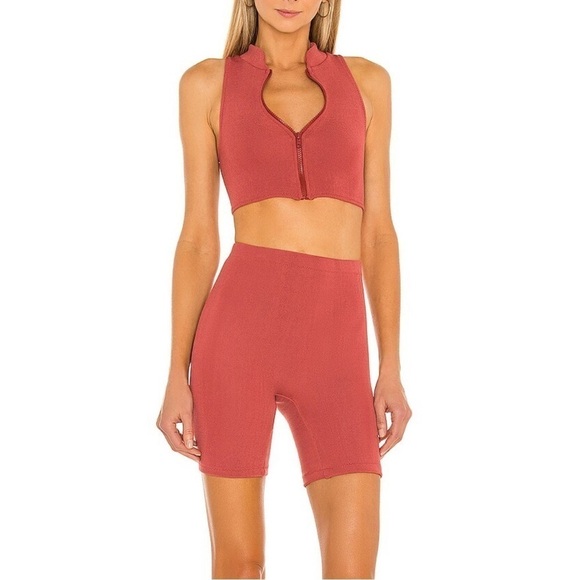 Bound By Bond-Eye REVOLVE Campbell Zip Top and Olivia Short in Sienna SET - Picture 1 of 15